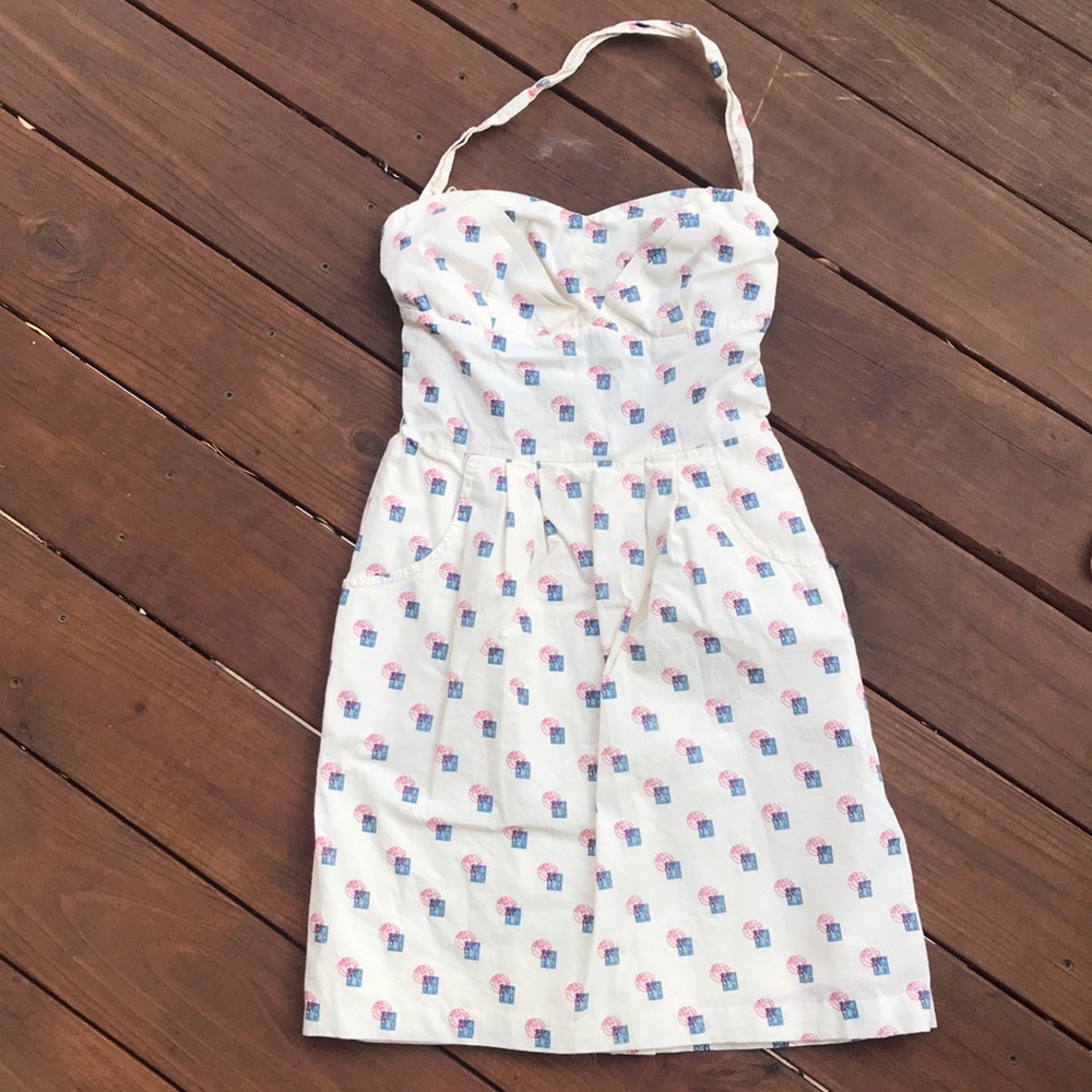 Anthropologie Stamp Strapless/Halter Dress